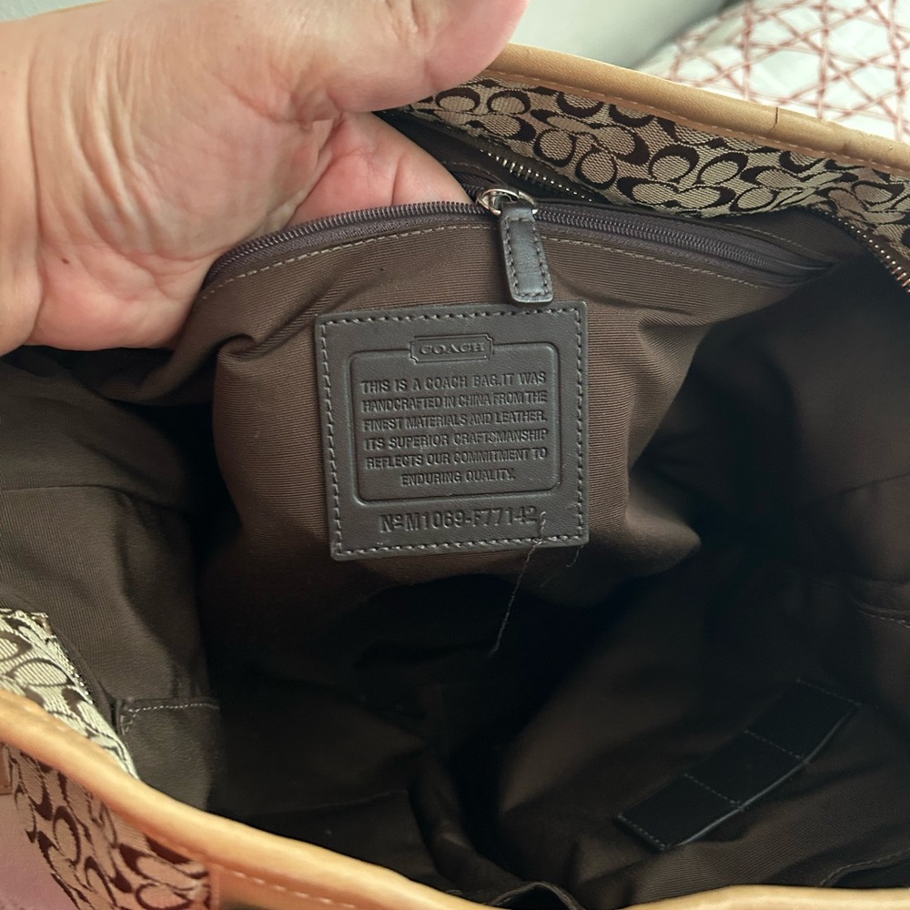 Brown Patterned Coach Laptop Bag - image 3